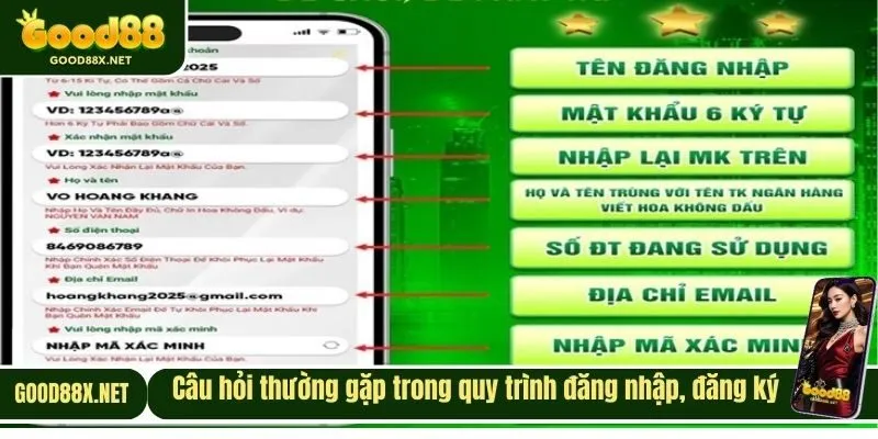 Câu hỏi thường gặp trong quy trình đăng nhập, đăng ký