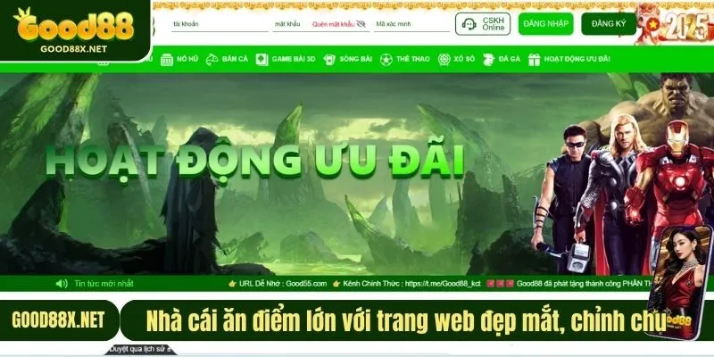 Nhà cái ăn điểm lớn với trang web đẹp mắt, chỉnh chu